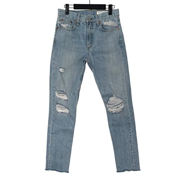 Rag & Bone Distressed Light Wash Marilyn Jeans in Union Pool Size 25 - Picture 4 of 15